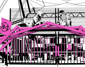 Extinction Rebellion Pink Arch Illustration