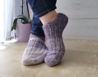 PATRÓN DE TEJIDO Calcetines Lila*Patrón de tejido de calcetines fácil* Patrón de tejido de calcetines de mujer