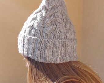 WZÓR NA DZIERGANIE CZAPKI*Wzór na damską czapkę beanie*Wzór cyfrowy w formacie PDF*Czapka z warkoczowym splotem