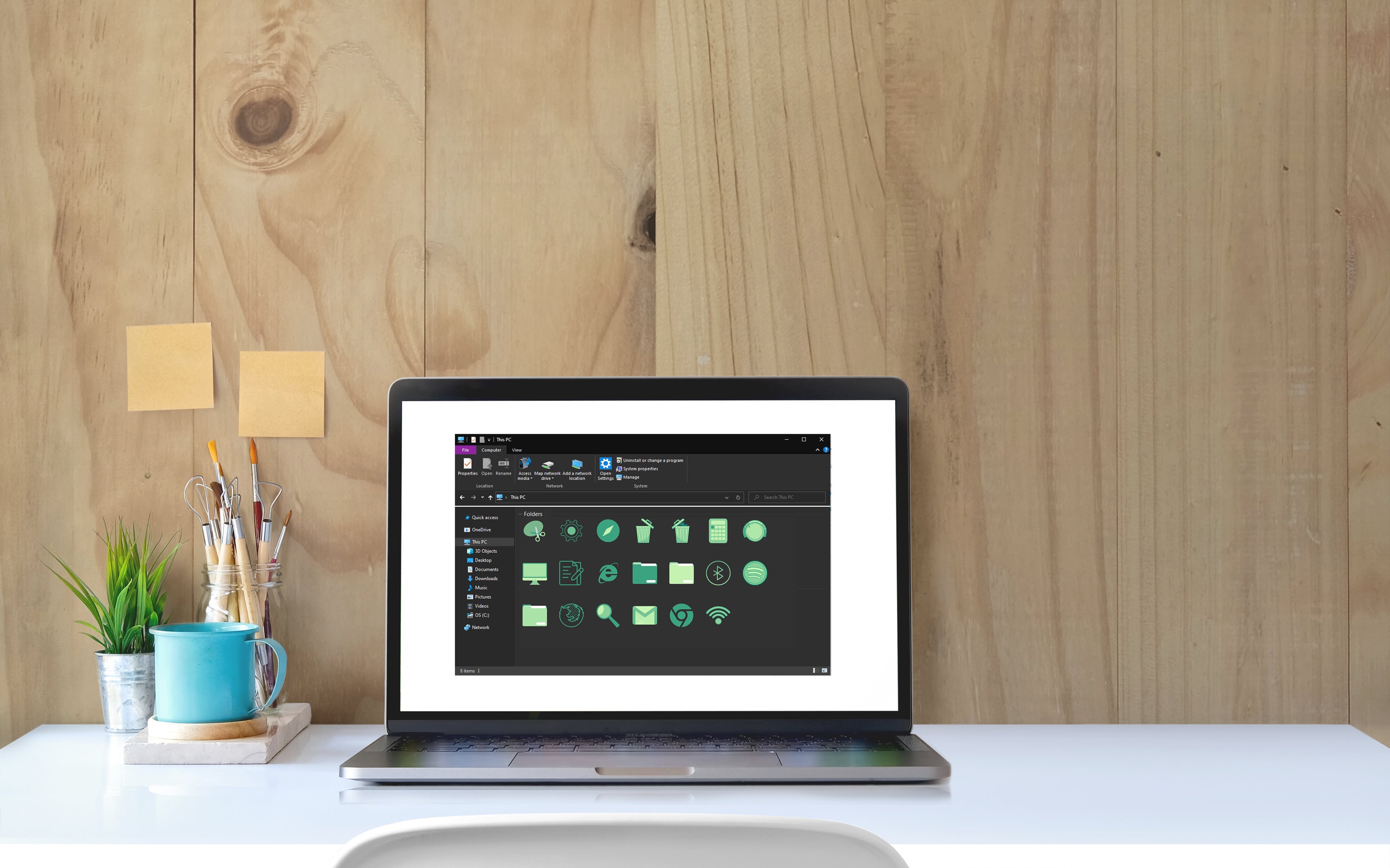 Simple Green Desktop Folder Icon Pack for Macbook, Windows, and Imac ...