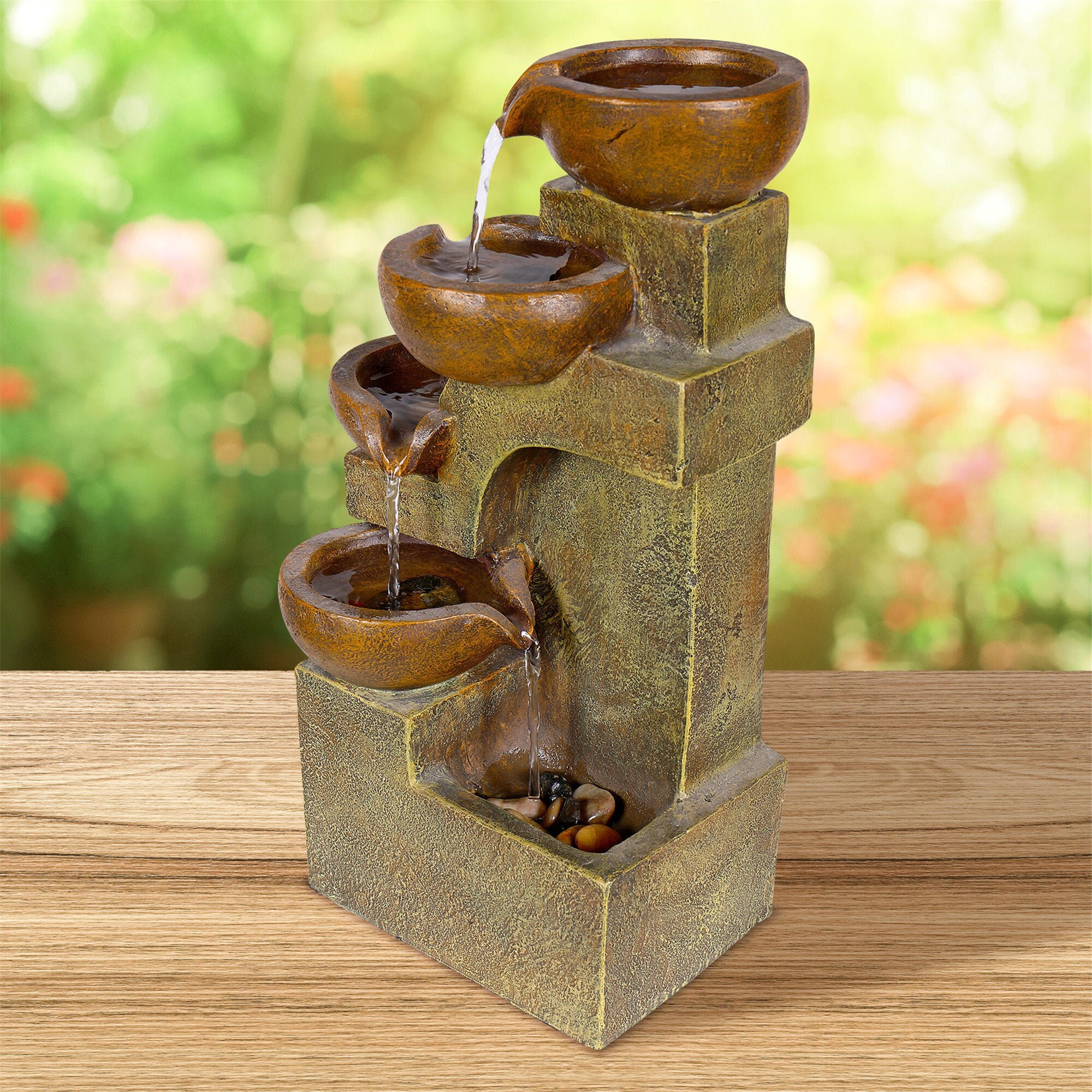 Rustic Water Fountain 17 Indoor & Outdoor 4Tier Etsy