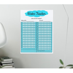 Monthly Water Tracker - Drink water faster - simple water tracker - digital water tracker - printable water tracker - cheap water tracker