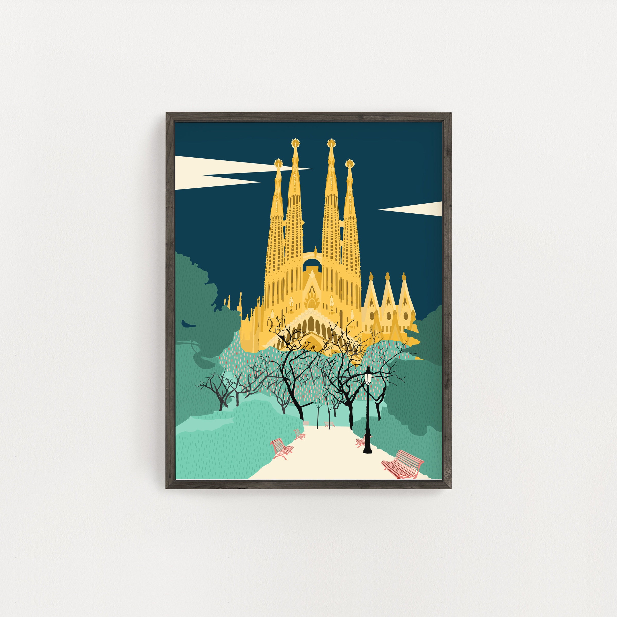 Sagrada Familia Poster Barcelona Print Architecture Print | Etsy