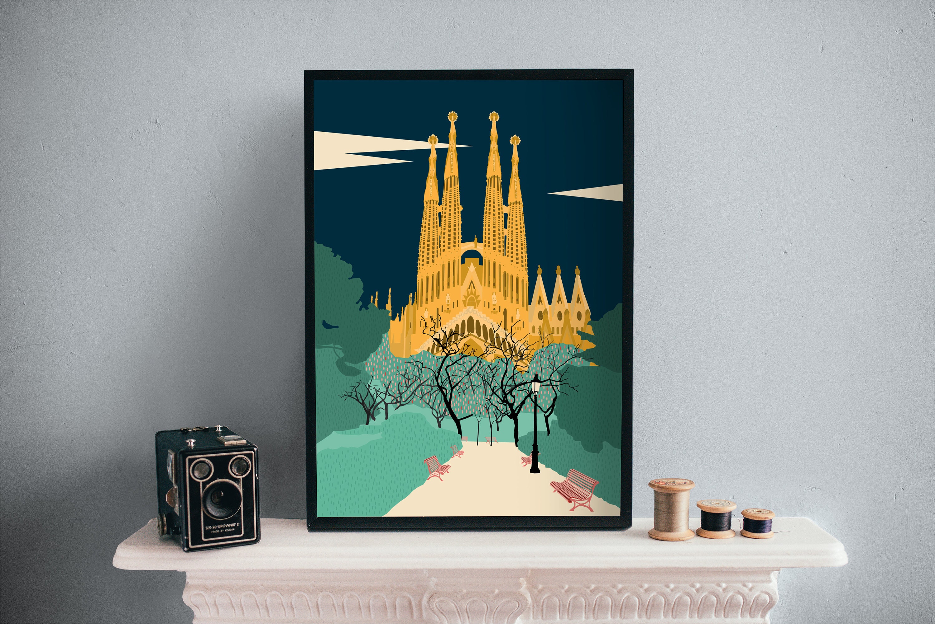 Sagrada Familia Poster Barcelona Print Architecture Print | Etsy