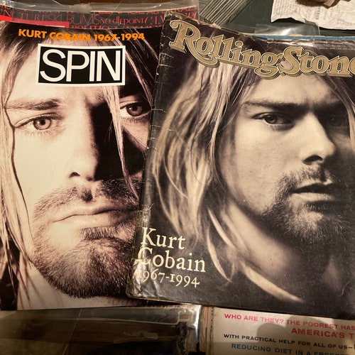 Lot retailer of two 1990s rock Magazines with Kurt Cobain covers. Rolling Stone June 2, 1994 and spin magazine June 1994