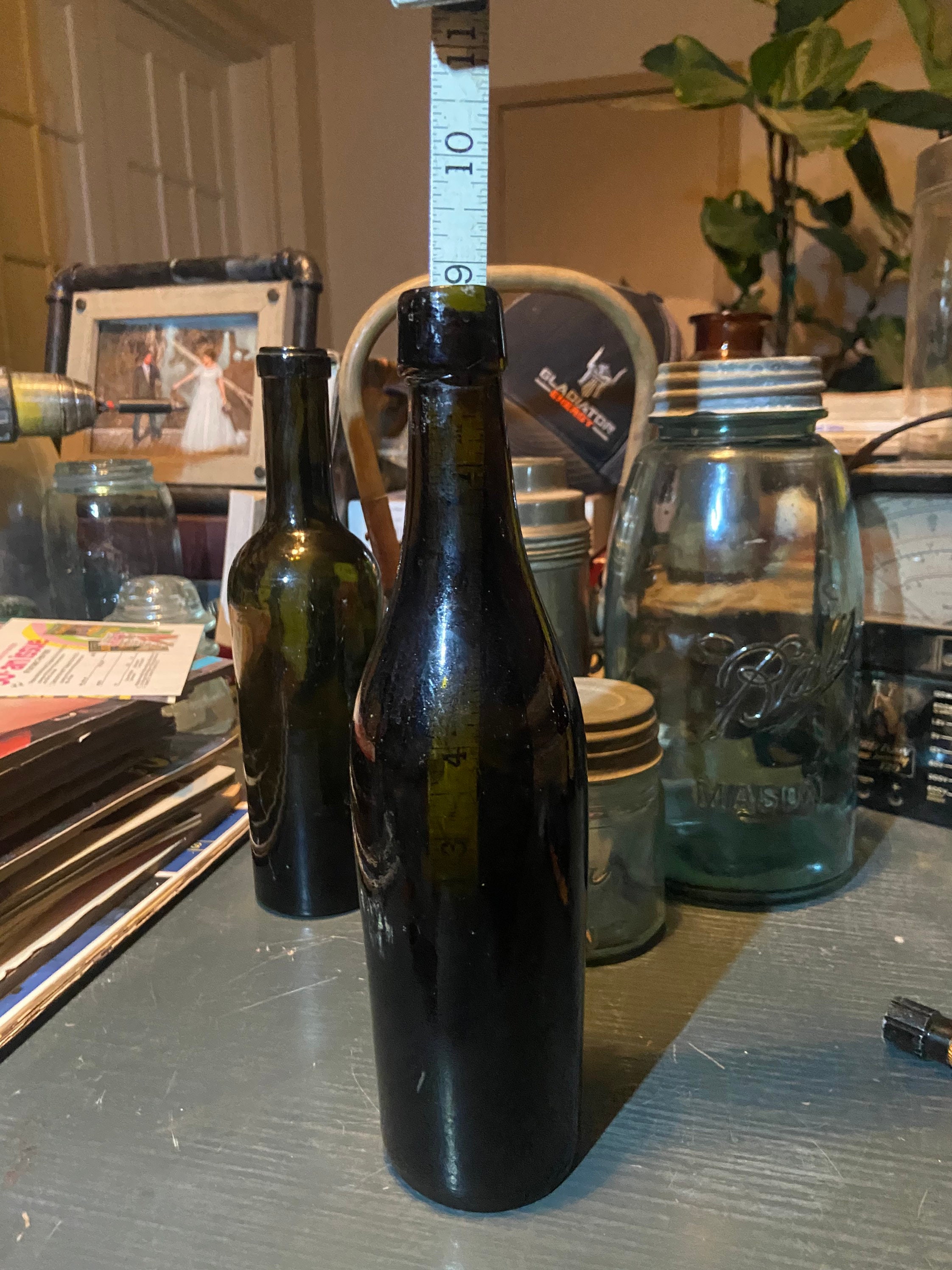 Vintage Very Dark Green Wine Bottle. Kicked up Bottom With Etsy