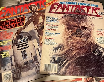 Lot of two 1980s Fantastic Films magazines with starwars empire strikes back covers