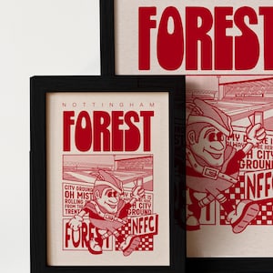 Nottingham Forest Football Club Wall Art Framed/Unframed, Oh mist rolling in from the Trent print, Christmas Gift for him,Wall Decor