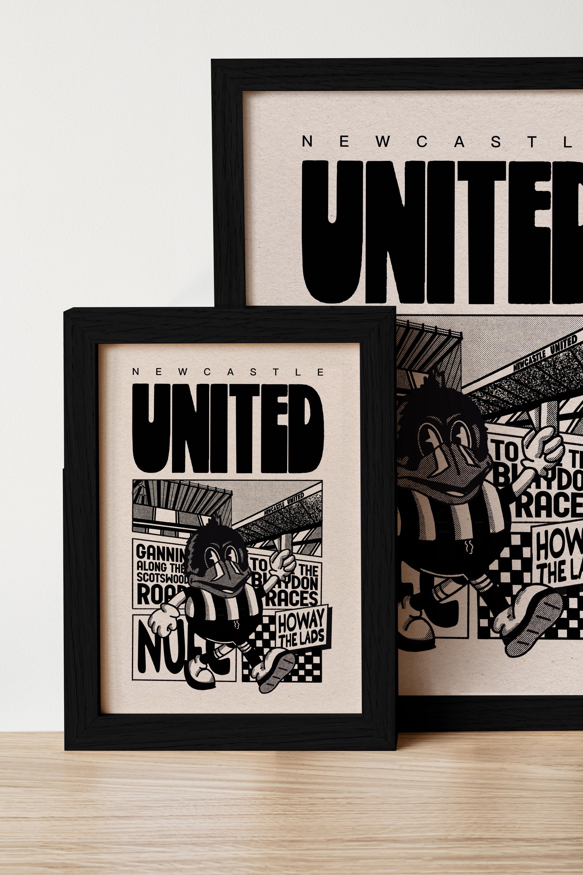 Newcastle United Print Elster Fußball Druck (Physischer Druck