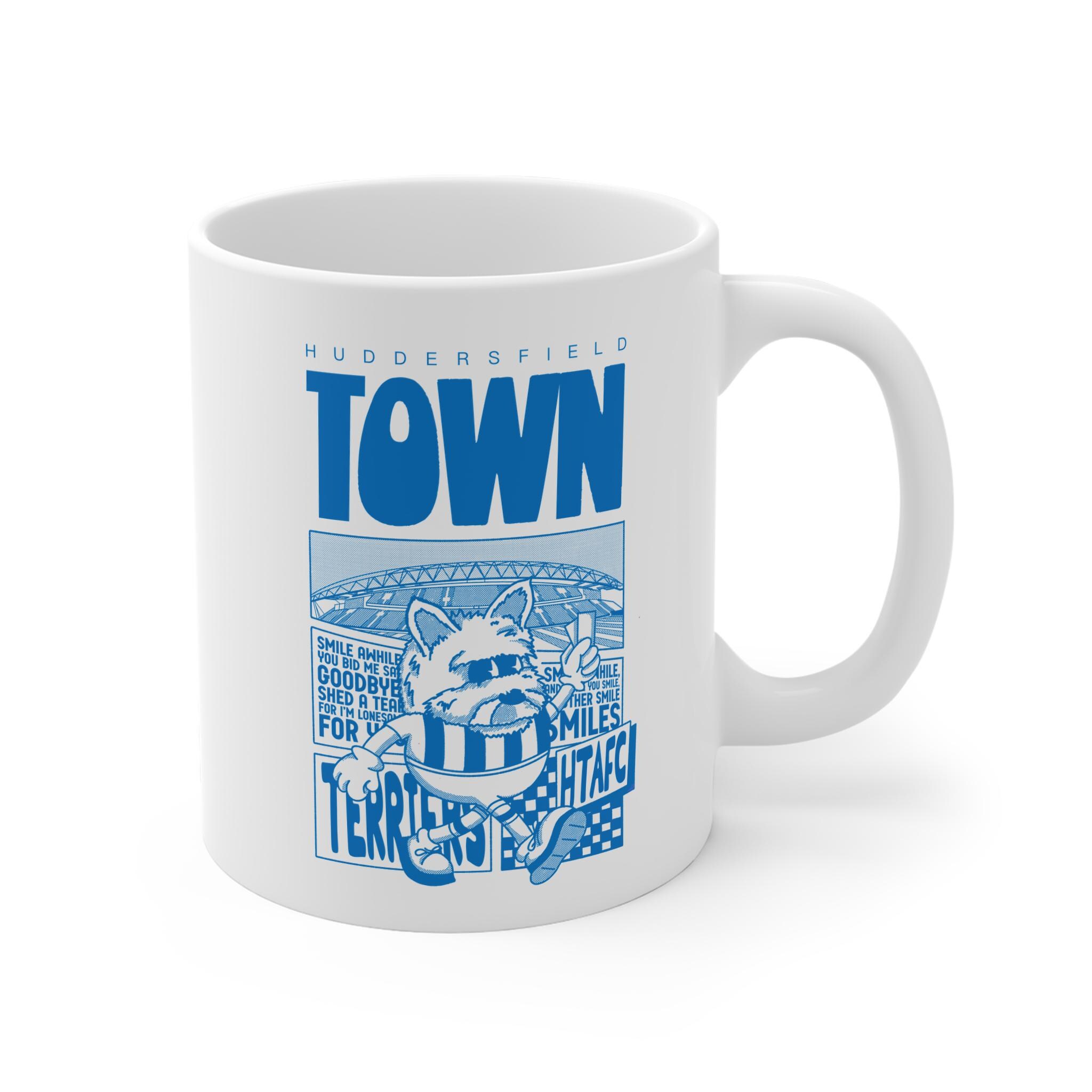 Unigift Tazza Grande Personalizzata Huddersfield Town – Ceramica Bianca Con Motivo The Terriers, Regalo Per Tifosi