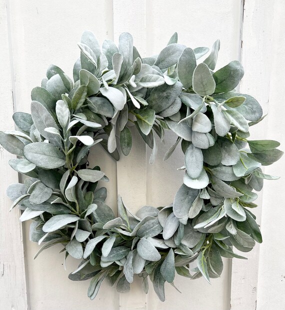 Lambs Ear Wreath Spring Wreath Front Door Wreath Greenery Etsy
