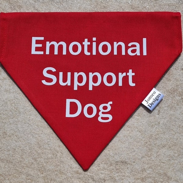 Emotional Support Dog Bandana, Over the Collar Dog Bandana, Working Dog