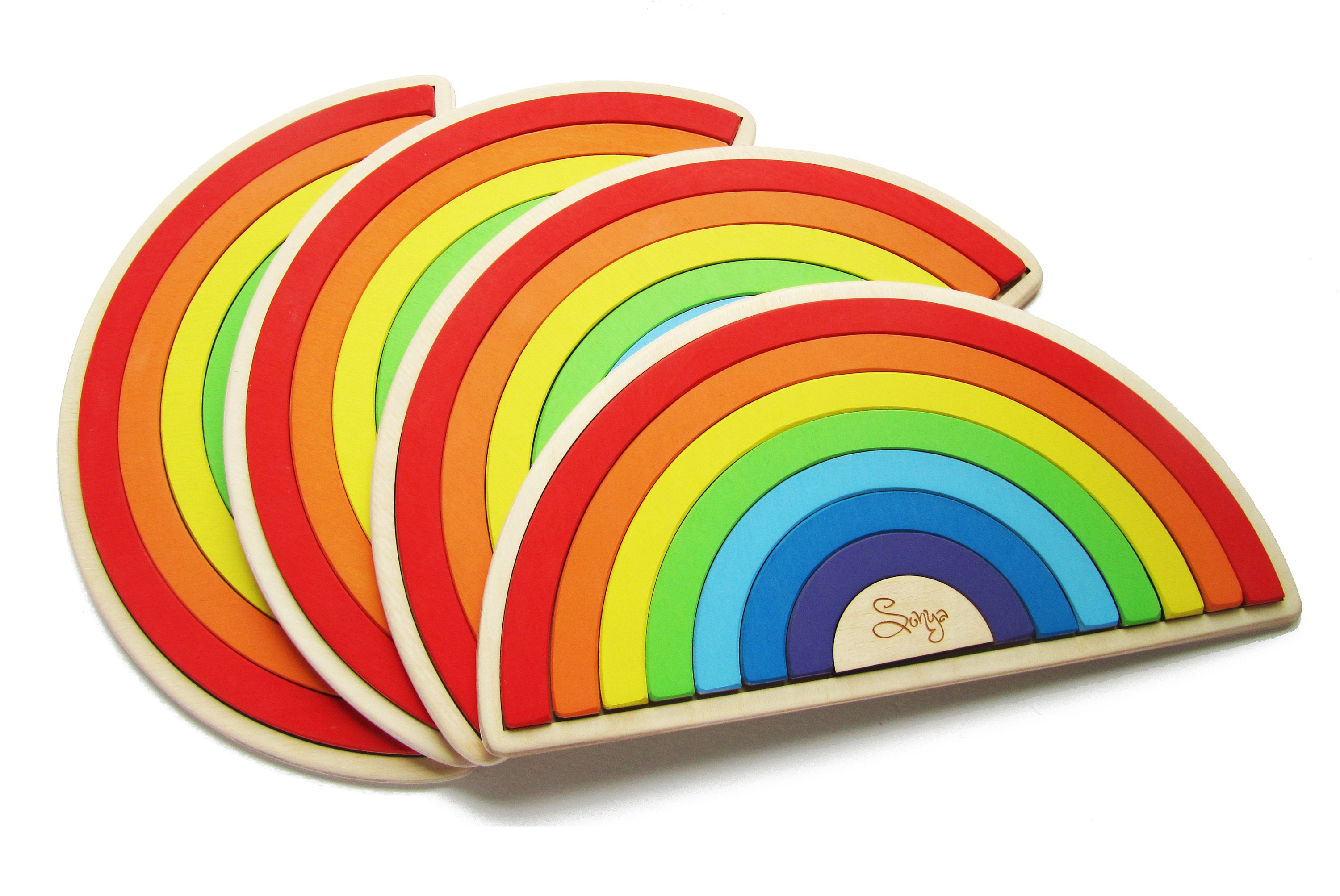 Rainbow Puzzle Wooden rainbow toy Montessori rainbow Etsy