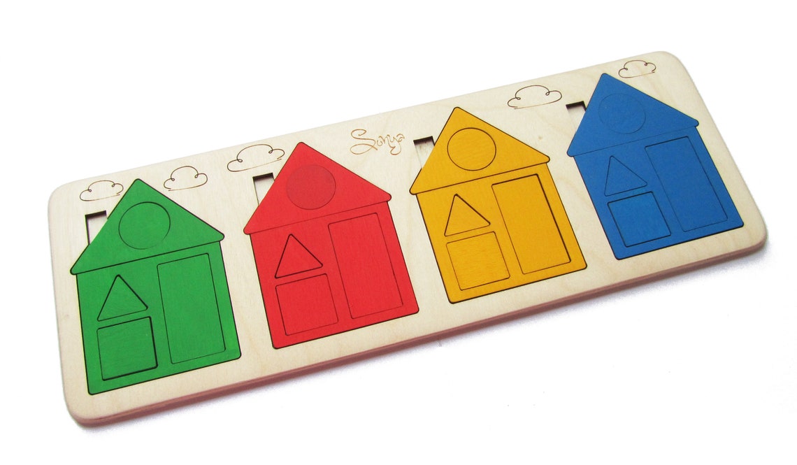 Wooden House Puzzle Educational toy Montessori Puzzle Toys Etsy
