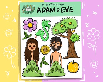 Naklejki JW Kid's | Postacie biblijne | Adam i Ewa | Pobierz PDF