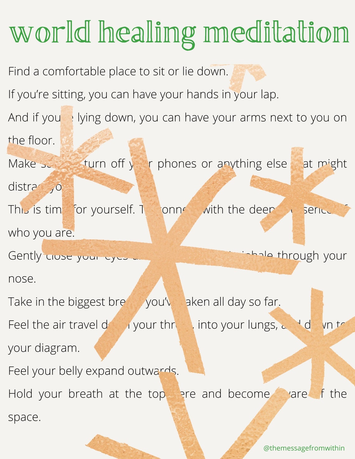 World Healing Meditation Script Etsy