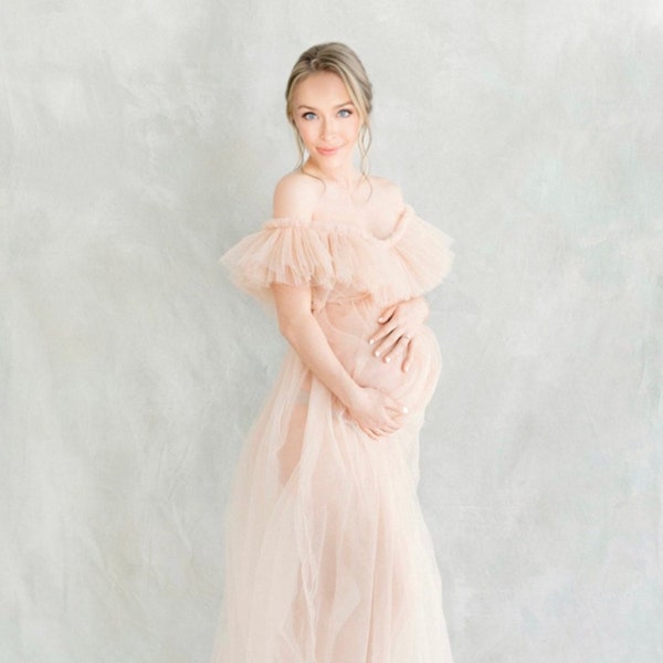 Maternity dress photo shoots tulle