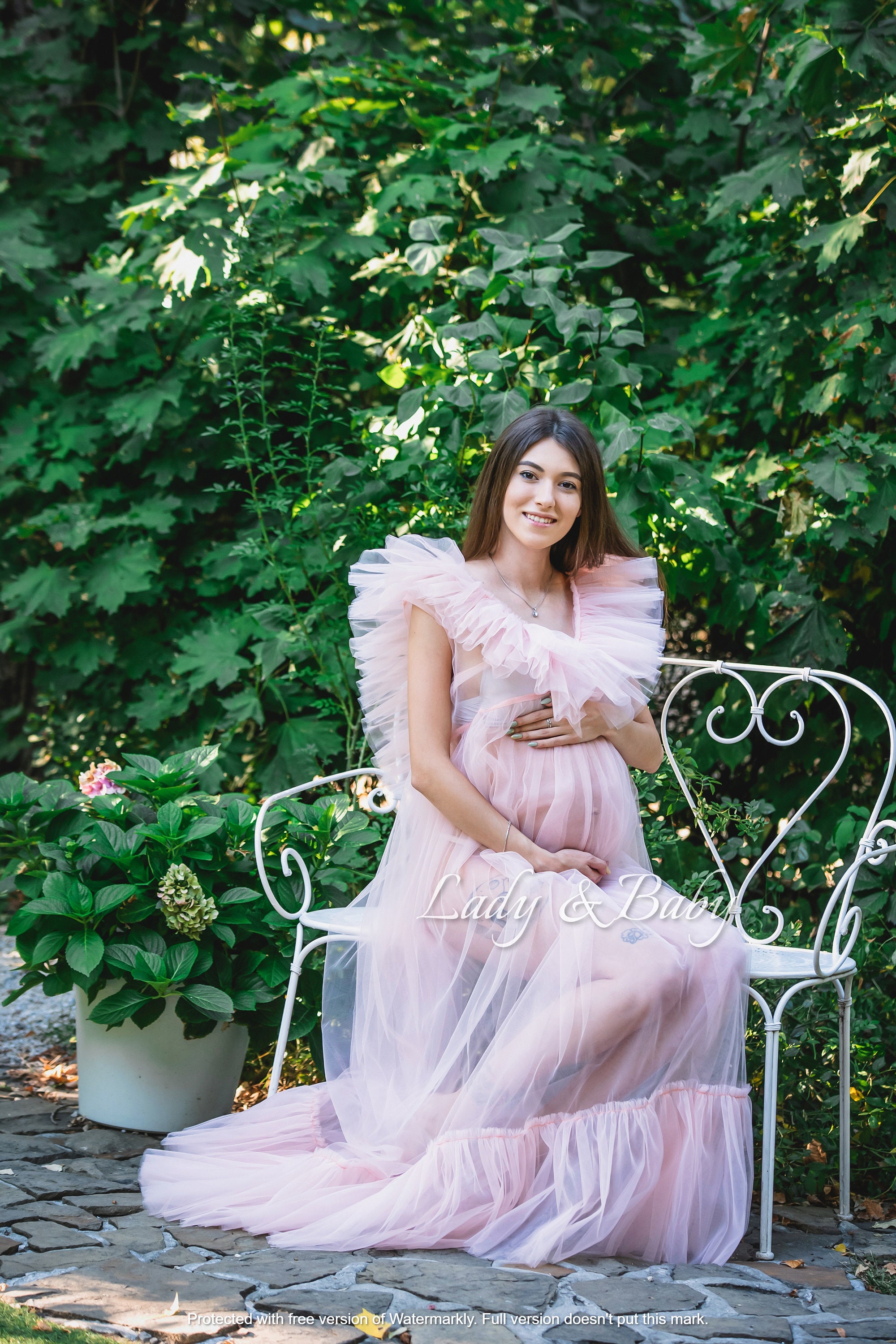 Maternity Dress Photo Shoots Tull Blush More Colours Etsy Canada