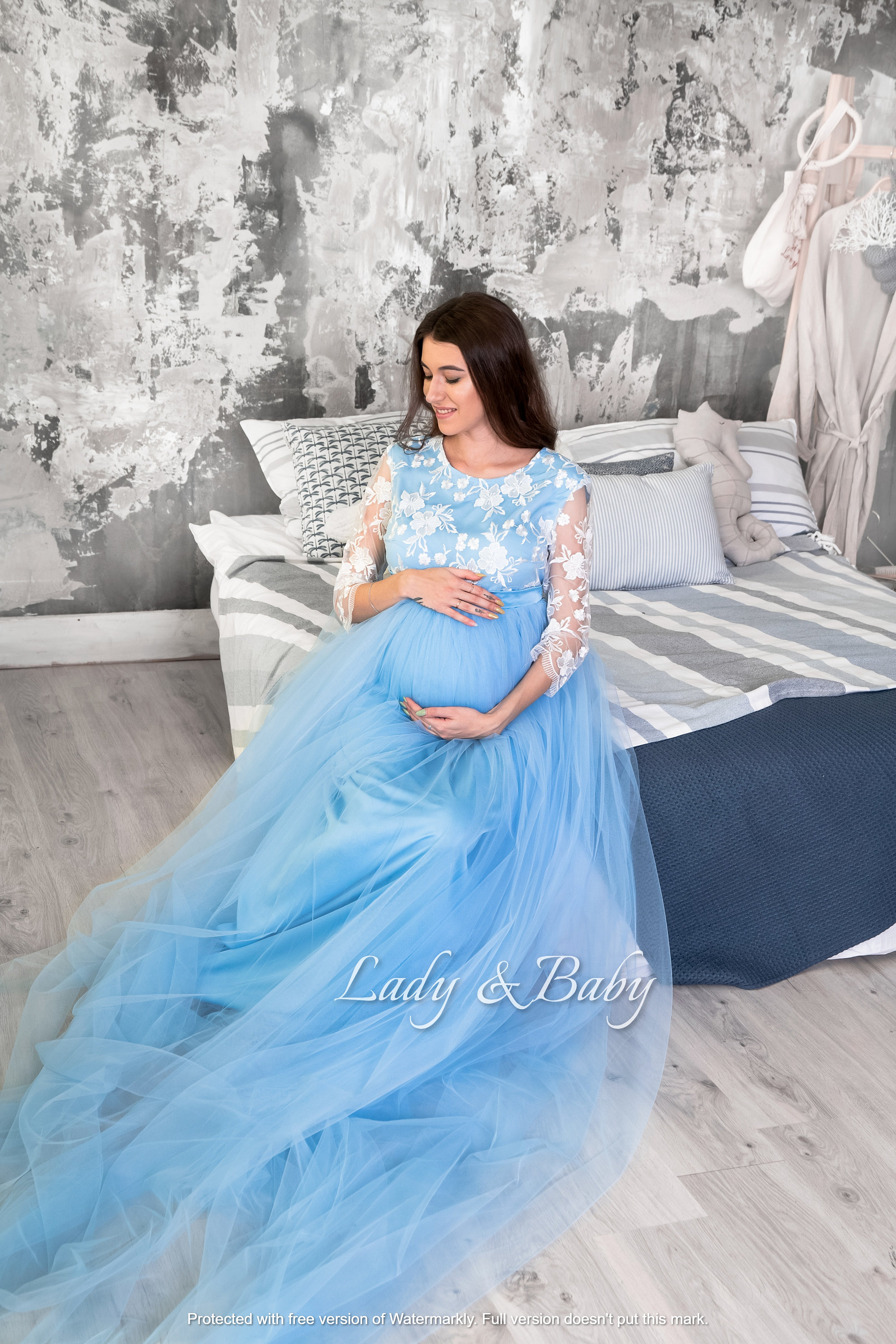 Maternity Dress Photo Shoots Blue Tulle Lace More Colors Baby - Etsy