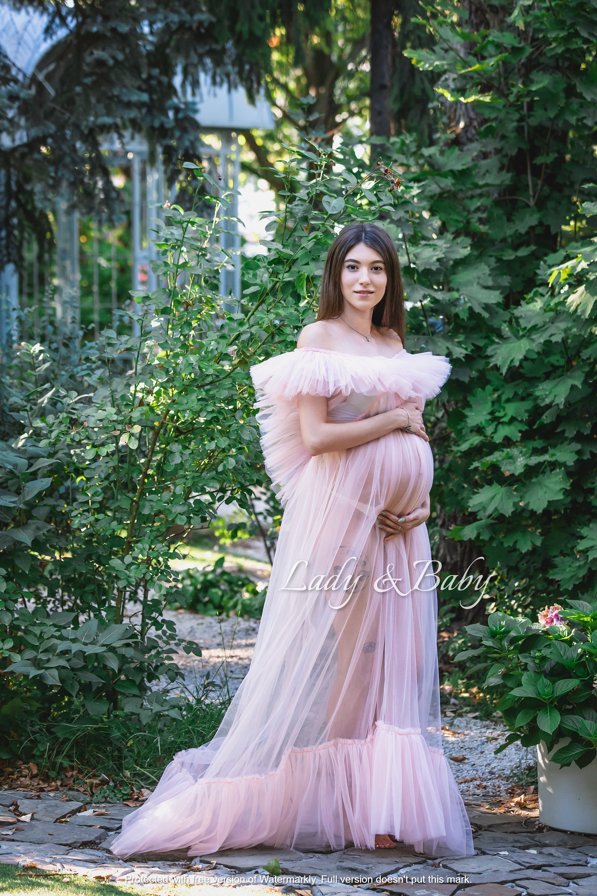 Maternity Dress Photo Shoots Tull Blush More Colours Etsy Canada