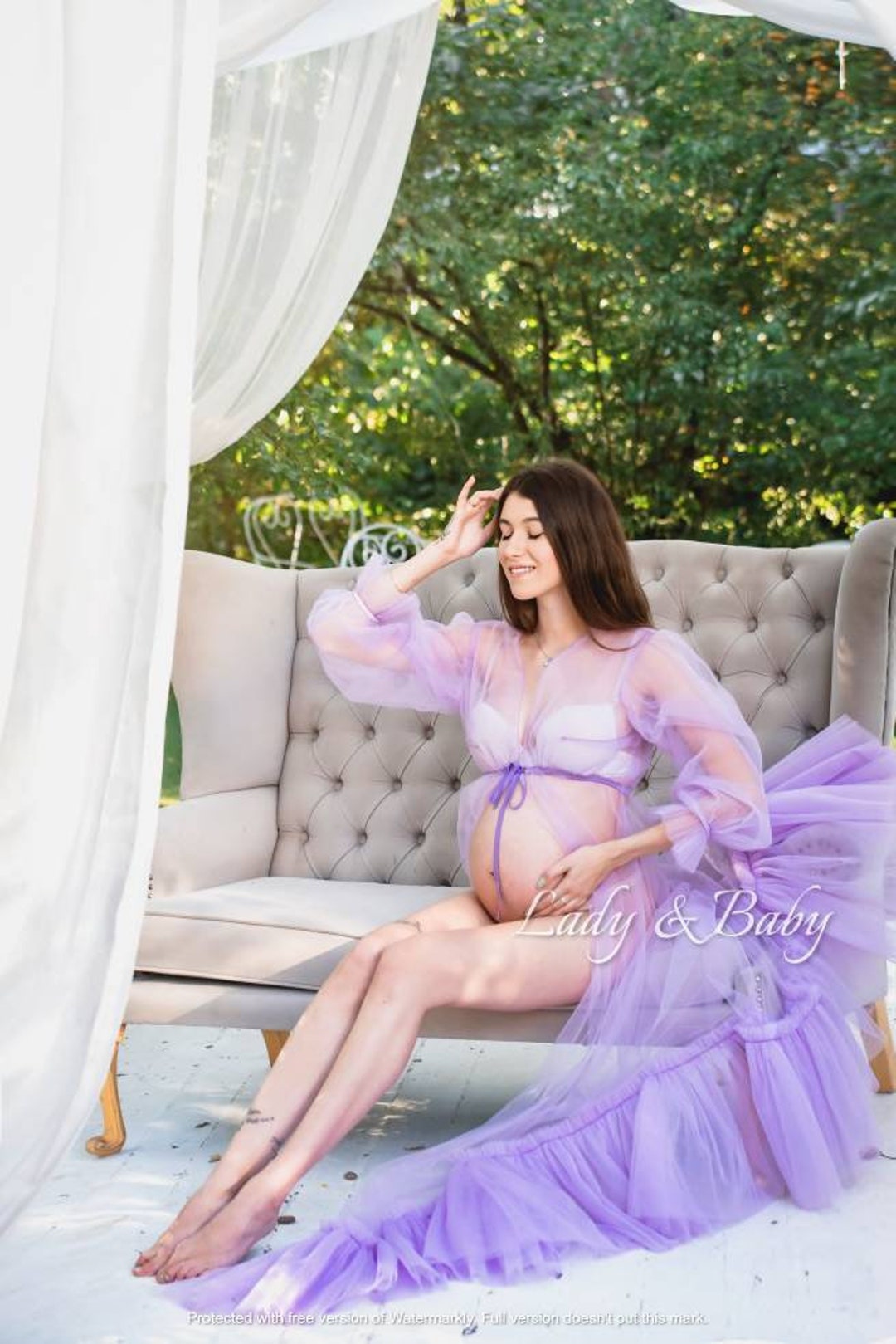 Pragnancy Tulle Robe Gown Maternity Dress Photoshoots More Colors Etsy