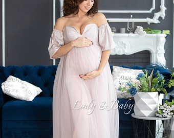 Maternity dress photo shoots tulle - tulle pragnensy robe - shining dress - more colors