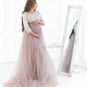 Maternity dress photo shoots tulle lace