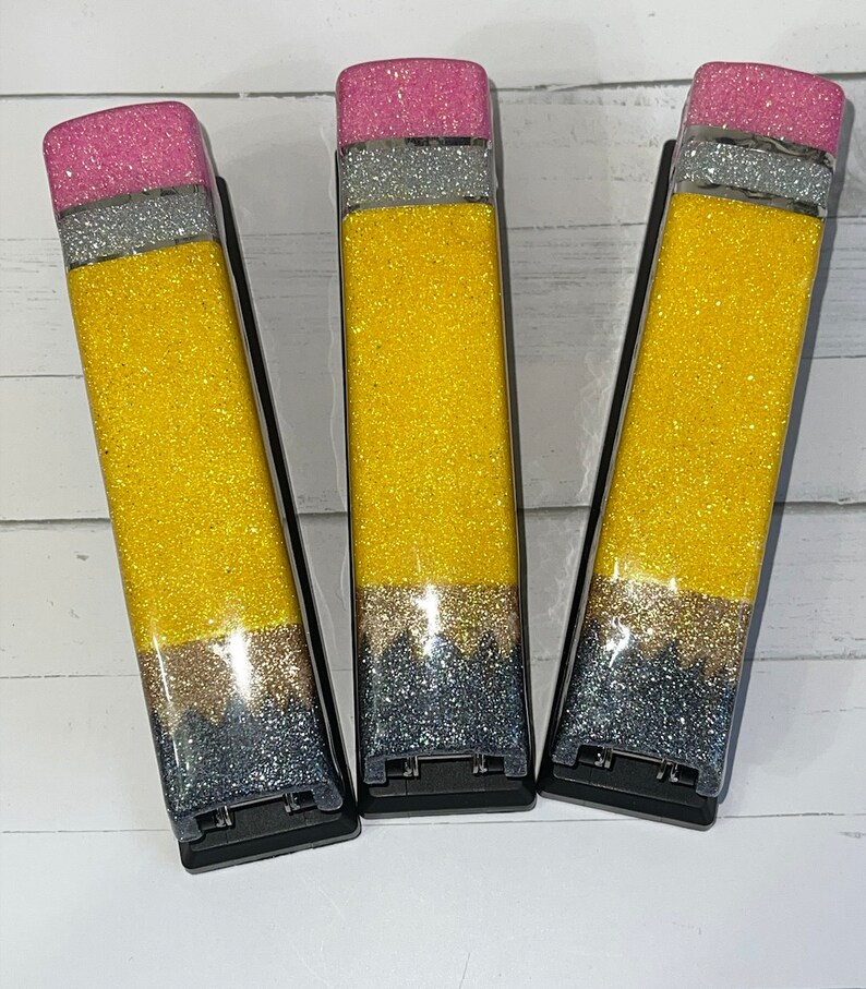 Pencil Stapler Glitter Stapler Teacher Gifts Etsy Canada