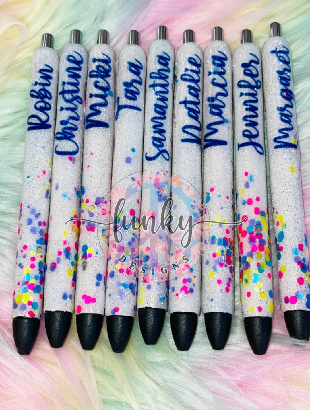 Buy Neon Confetti Glitter Gel Pen: Personalized Epoxy Resin Inkjoy Pen  Online in India