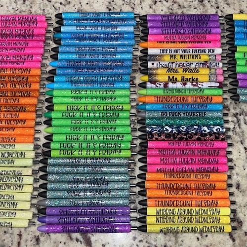 Custom Glitter Pens Cus Word Pens Not Your Pen Days of Etsy