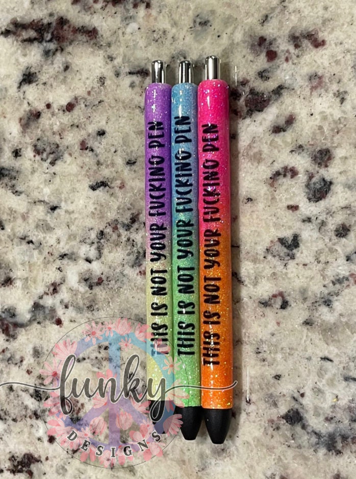  7PCS Funny Pens: Swear Word Daily Pen Set, Weekday Vibes  Glitter Pen Set, Days of the Week Pens, Dirty Cuss Word Pens for Each Day  of the Week