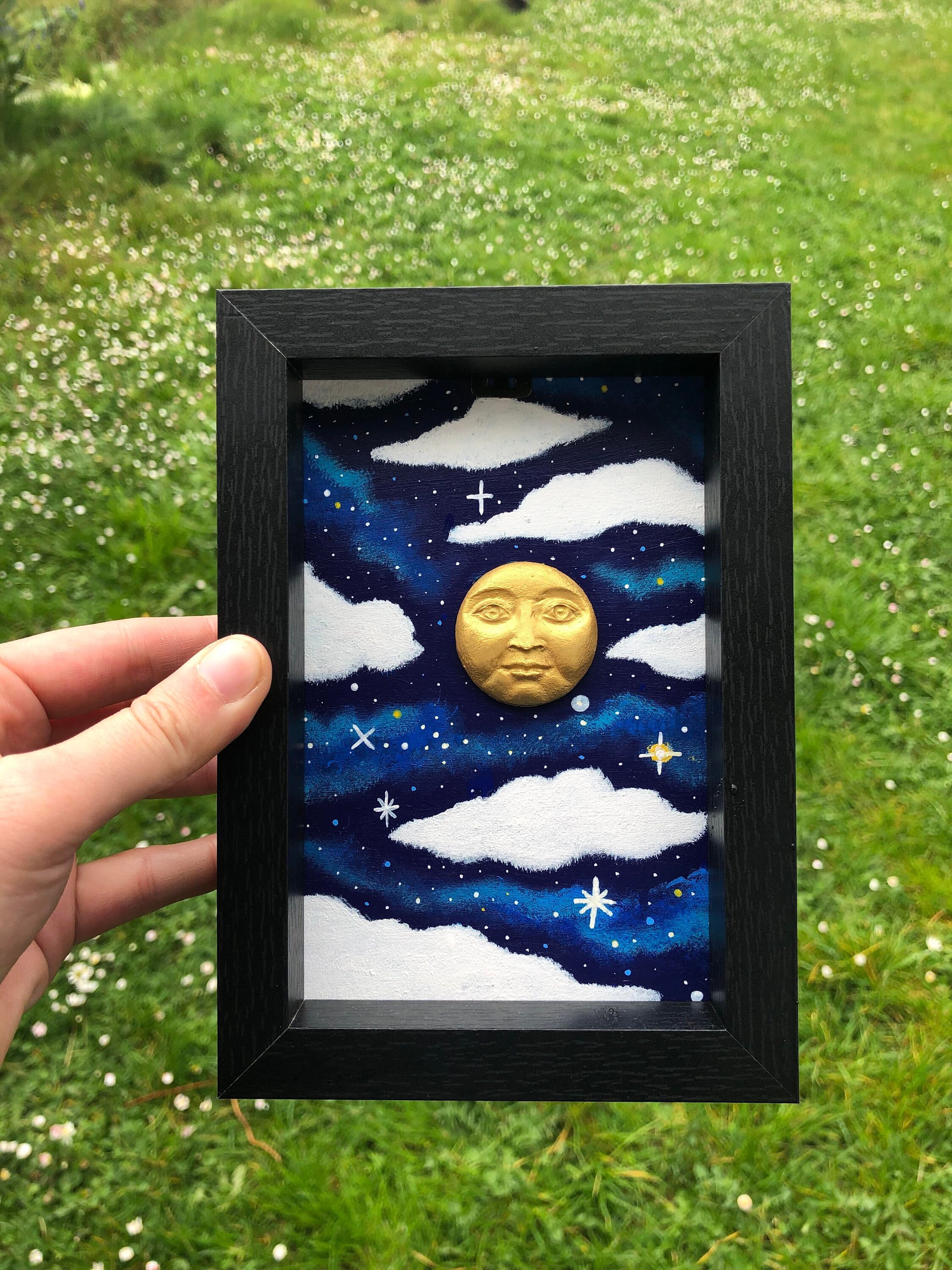 Tableau Lune Nuit Étoilée