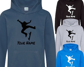 Personalised Kids Skateboarding Hoodie - Add Your Name!