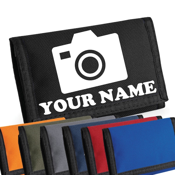 Personalised Camera Photography Ripper Style Wallet/Purse - Add Your Name, Custom Printing