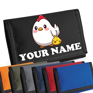 Personalisierte Huhn und Küken Niedliches Kawaii Portemonnaie - Fügen Sie Ihren Namen hinzu