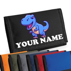 Personalised T-Rex Cute Kawaii Dinosaur Tyrannosaurus Rex Wallet/Purse - Add Your Name!