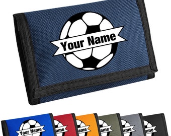 Personalised Football Cartoon Ripper Style Wallet/Purse - Add Your Name, Custom Printing