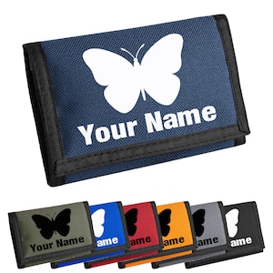 Cartera o monedero con forma de mariposa personalizado: añade tu nombre e impresión personalizada