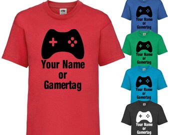 Personalisierte Gamer Gaming Controller Kinder T-Shirt - Add Your Name!