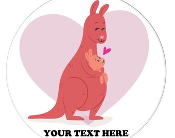 Personalised Mummy Kangaroo Fridge Magnet Mothers Day Mum Gift - Add Your Own Text!