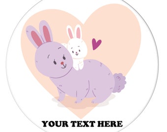 Personalised Mummy Rabbit Fridge Magnet Mothers Day Mum Gift - Add Your Own Text!