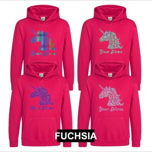 Personalisierter EinhornKopf Kinder Hoodie Mit Namen Bild 5