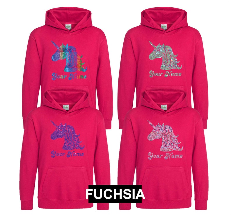 Personalisierter EinhornKopf Kinder Hoodie Mit Namen Bild 5