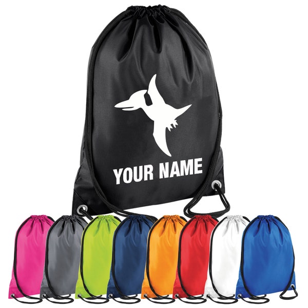 Bolso personalizado con cordón de dinosaurio pterodáctilo - Bolso deportivo personalizado para gimnasio PE