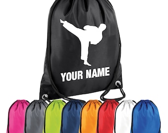 Personalised Karate Drawstring Bag - Custom PE Gym Sports Bag