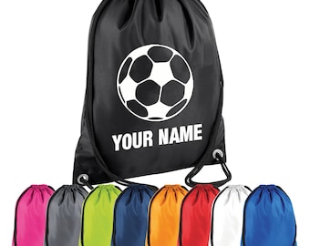 Personalised Football Drawstring Bag - Custom PE Gym Sports Bag