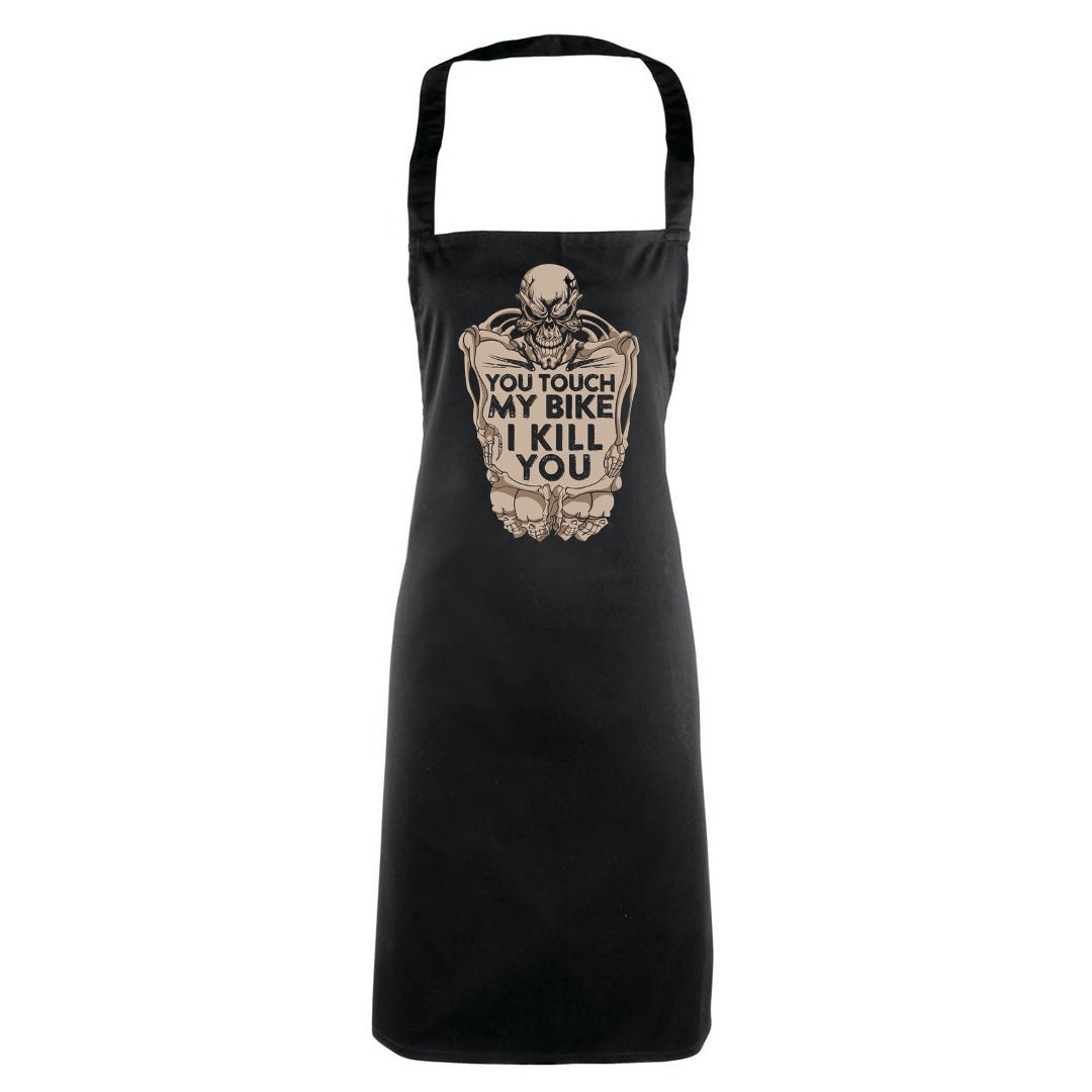 Touch My Bike I Kill You Biker Skull Cuochi Cuochi / Cucina Grembiule