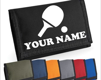 Personalised Table Tennis Ping Pong Wallet/Purse - Add Your Name, Custom Printing