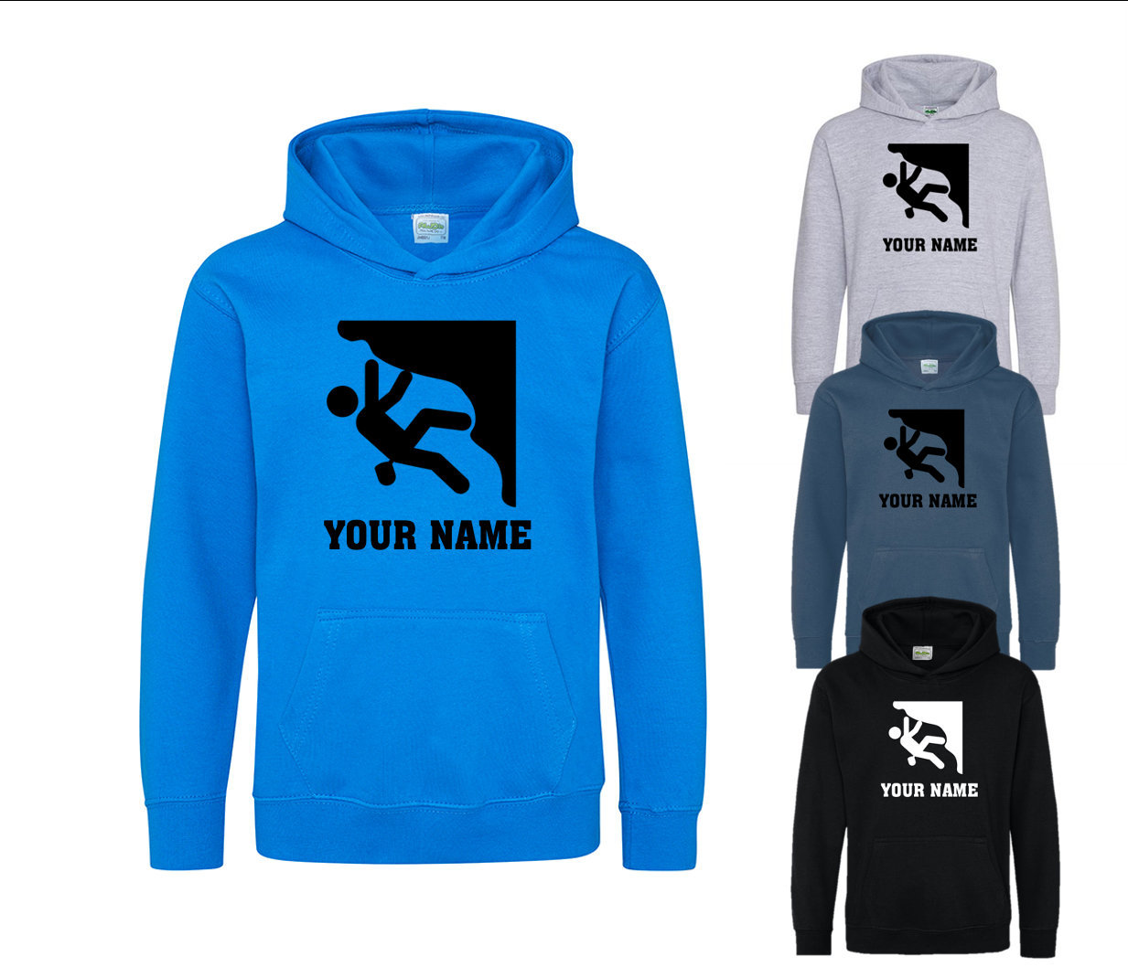 Personalised Kids Rock Climbing Climber Hoodie Add Your Etsy
