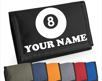 Snooker triangle Leather Wallet pewter emblem BLACK or Brown snooker Gift 